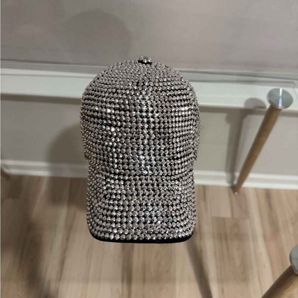 Silver Rhinestone Embellished Cap - Picture 3 of 6